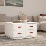 The Living Store Klubska mizica bela 80x80x45 cm trdna borovina - Klubska Mizica, (21573928) | Shoptok.si