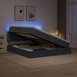  LED krevet za pohranu s madracem Tamnosiva 140 x 190 cm Baršun | shoptok.hr