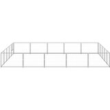 vidaXL Pasji boks srebrn 25 m² jeklo | Shoptok.si