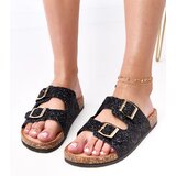  Black glitter slides on a cork sole Flotila | shoptok.hr