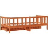  Krevet na dan s uzglavljem 3 pcs Vosak smeđa Čvrsto borovo drvo | shoptok.hr