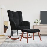 The Living Store Gugalni stol s stolčkom črn žamet - Gugalni Stol S Stolčkom, (21495520) | Shoptok.si