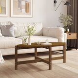 vidaXL Klubska mizica medeno rjava 118x63x45 trdna borovina Cene