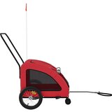 vidaXL prikolica za bicikl za ljubimce crvena od tkanine i željeza | shoptok.hr
