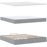 vidaXL Otomanski posteljni okvir z vzmetnico siv 160x200 cm blago | Shoptok.si