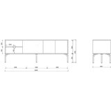 noo.ma Crna TV komoda 160x60x42 cm Met – | shoptok.hr