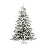 vidaXL Umetno Zložljivo Božično Drevo Bela 210 cm PE in PVC | Shoptok.si