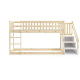 Molarem Home Drveni dječji povišeni krevet Antresola sa stepenicama - 200x90cm - svijetlo drvo | shoptok.hr