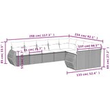  9-dijelni set vrtnih sofa od poliratana s jastucima svjetlosivi | shoptok.hr