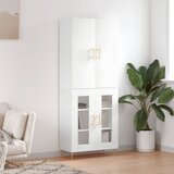 vidaXL Visoka omara bela 69,5x34x180 cm inženirski les | Shoptok.si