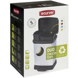 Curver Duo Deco koš za smeti s pedalom, črn/srebrn, 10l + 18l | Shoptok.si