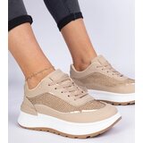 Gemre Brown women's sneakers with rhinestones Fucco | Shoptok.si