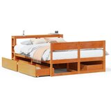 vidaXL Okvir kreveta bez madraca voštano smeđi 135x190 cm od borovine Cijene