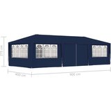  Profesionalni šator za zabave 4 x 9 m plavi 90 g/m² | shoptok.hr