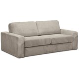 Makamii Svetlo rjava raztegljiva sedežna garnitura iz rebrastega žameta 195 cm Nona – | Shoptok.si