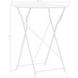 vidaXL 3-dijelni bistro set čelični bijeli | shoptok.hr