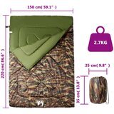 Vreća za spavanje za odrasle za kampiranje 3-4 godišnja doba Zelena | Shoptok.si