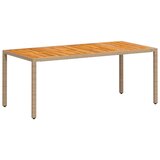  Vrtni stol bež 190 x 90 x 75 cm poliratan i bagremovo drvo | shoptok.hr