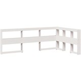  Polica za knjige uzglavlje L-oblika bijelo 120 cm borovine | shoptok.hr