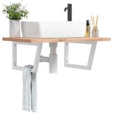  Nosači polica za Lavabo - Umivaonik 2 kom bijeli trapezni čelični | shoptok.hr