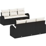  7-dijelni vrtni sofa set sa jastucom crni poli ratan | shoptok.hr