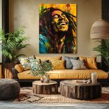  Slika Bob Marley - Jamajčanska zvijezda | 100% originalno akrilno oslikano 60x90 cm | shoptok.hr
