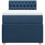  Krevet s oprugama i madracem plavi 100 x 200 cm od tkanine | shoptok.hr