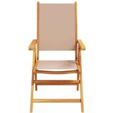  Vrtni naslonjači 4 kom smeđesivi od tkanine i masivnog drva | shoptok.hr
