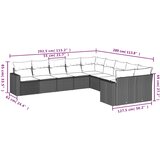 10-dijelni set vrtnih sofa od poliratana s jastucima sivi | shoptok.hr