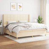 The Living Store Box spring postelja z vzmetnico krem 200x200 cm blago - Box Spring Postelja, (21437739) Cene