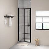 vidaXL Vrata za tuš kaljeno steklo 81x195 cm črna | Shoptok.si