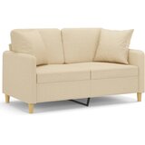  Dvosjed s ukrasnim jastucima krem 120 cm od tkanine | Eponuda.com