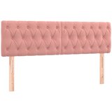 Maison Chic Posteljno vzglavje - Vzglavna omarica 2 kosa roza 80x7x78/88 cm žamet, (22077013) Cene