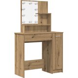  Toaletni stolić s LED-om Artisan hrastovinom izrađenim drvom Smeđa 86.5 x 35 x 136 cm | Shoptok.si