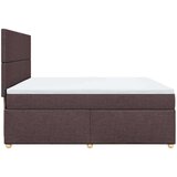 vidaXL Krevet s oprugama i madracem tamnosmeđi 200x200 cm od tkanine | shoptok.hr