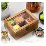 Kesper Kutija za čaj tamni bambus 21.5x16x9cm, Smeđa | ePonuda.com