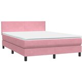 Box Spring krevet s madracem ružičasti 160x220 cm baršun | shoptok.hr