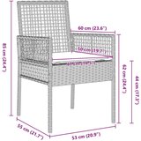  7-delni vrtni jedilni set z blazinami svetlo sivi poli ratan, (22087837) | Shoptok.si