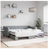 vidaXL Izvlečna dnevna postelja svetlo siva 90x190 cm blago Cene
