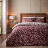 Catherine Lansfield Crvena flanelska posteljina za krevet za jednu osobu 135x200 cm Grace Floral Leaf – Cijene