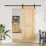 vidaXL Drsna vrata s kompletom vodil 90x210 cm trdna borovina | Shoptok.si