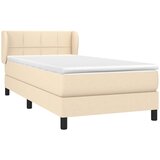  Krevet s oprugama i madracem krem 90 x 190 cm od tkanine | shoptok.hr
