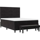  Postelja z vzmetnico z vzmetnico Črna 160 x 200 cm Žamet, (5000128575) | Shoptok.si
