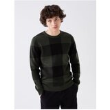 LC Waikiki Crew Neck Long Sleeved Plaid Men's Knitwear Sweater | Shoptok.si