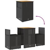  3-dijelni bistro set s jastucima crni od poliratana | shoptok.hr