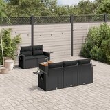 Maison Chic Seti vrtnega pohištva - Vrtna garnitura - Vrtni pohištvo set 6-delna z blazinami črna poli ratan, (21808797) | Shoptok.si