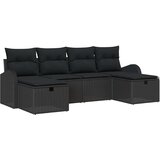  Sjedeća garnitura za vrt 6 kom. Crna poliratan 234 x 117 x 85 cm | shoptok.hr