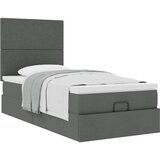 vidaXL Otomanski posteljni okvir z vzmetnico siv 90x200 cm blago | Shoptok.si