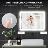  Kupaonsko ogledalo s osvjetljenjem dodirno antifog 60x80 cm srebrno | shoptok.hr