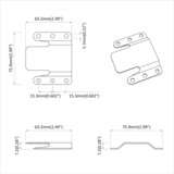  Držač za ravno montiranje 2 pcs Srebrno 75 x 66 x 1,4 mm Čelik | shoptok.hr
